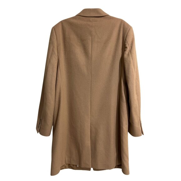 Lauren Ralph Lauren Black Label Cashmere Wool Long Coat Italian Tan Camel Men 42 - Picture 2 of 9